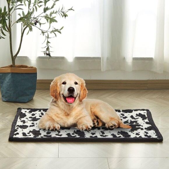 NEW! Southwestern Cow Skin Pattern Soft Pet Blanket Western Cowhide Calf Cattle - Picture 1 of 4